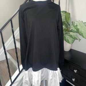 BLACK AND WHITE RUFFLE SHIFT MINI DRESS SIZE 6 WORN ONCE